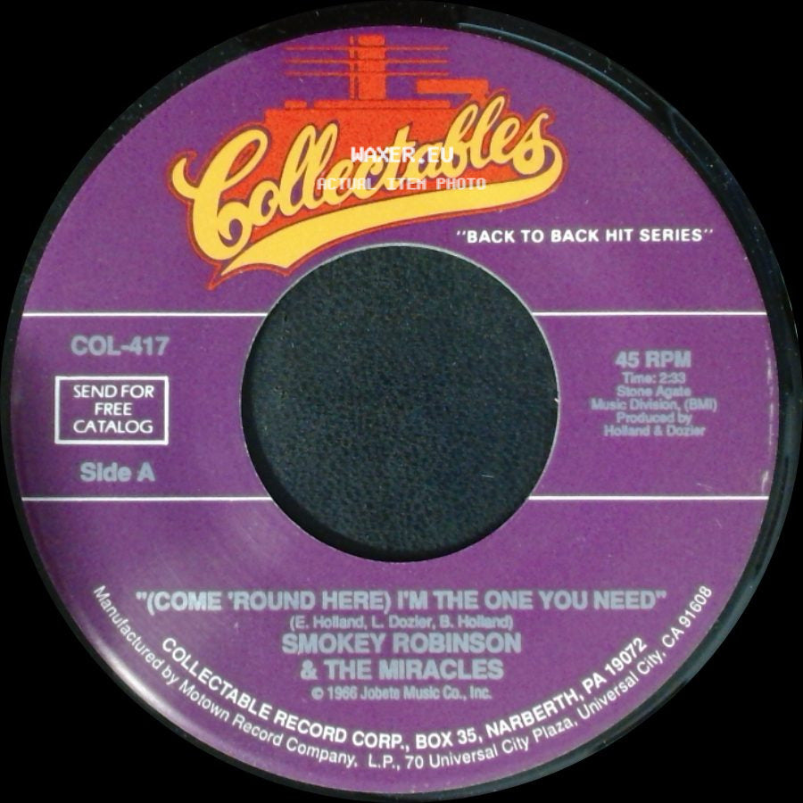 Smokey Robinson & The Miracles - (Come 'round Here) I'm The One You Need / More Love side A