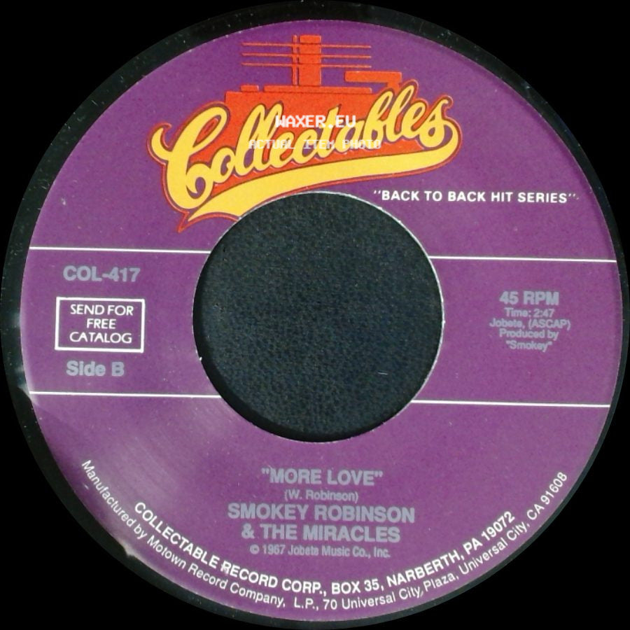 Smokey Robinson & The Miracles - (Come 'round Here) I'm The One You Need / More Love side B