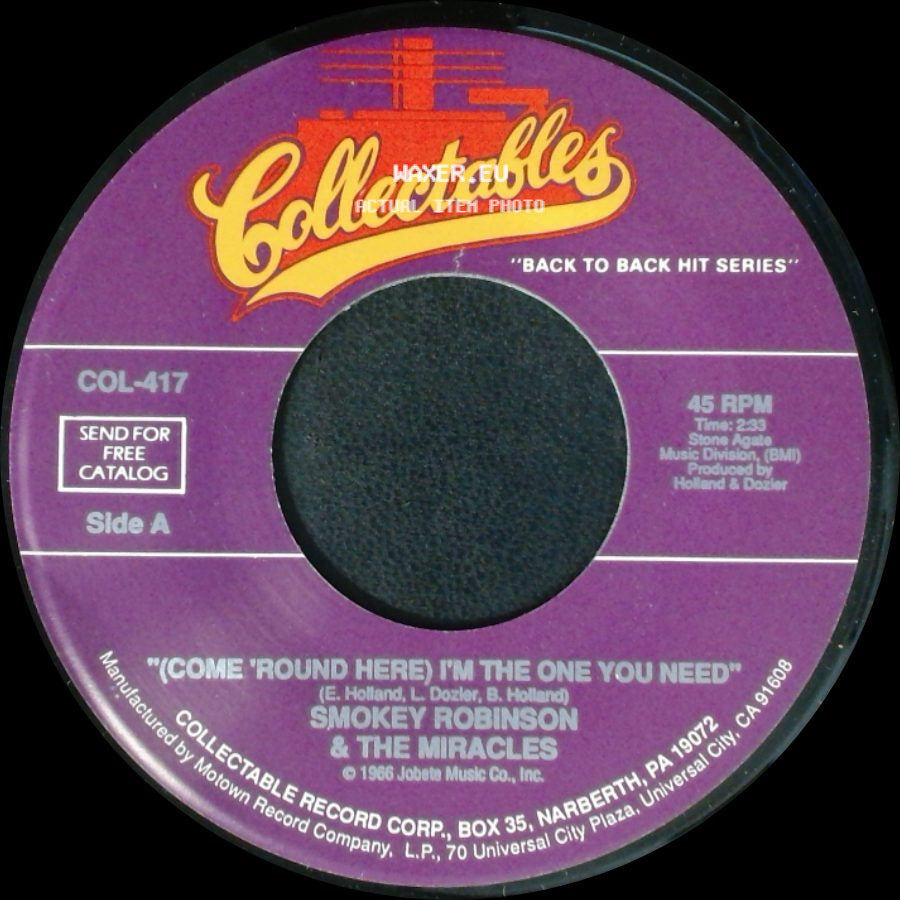Smokey Robinson & The Miracles - (Come 'round Here) I'm The One You Need / More Love side A