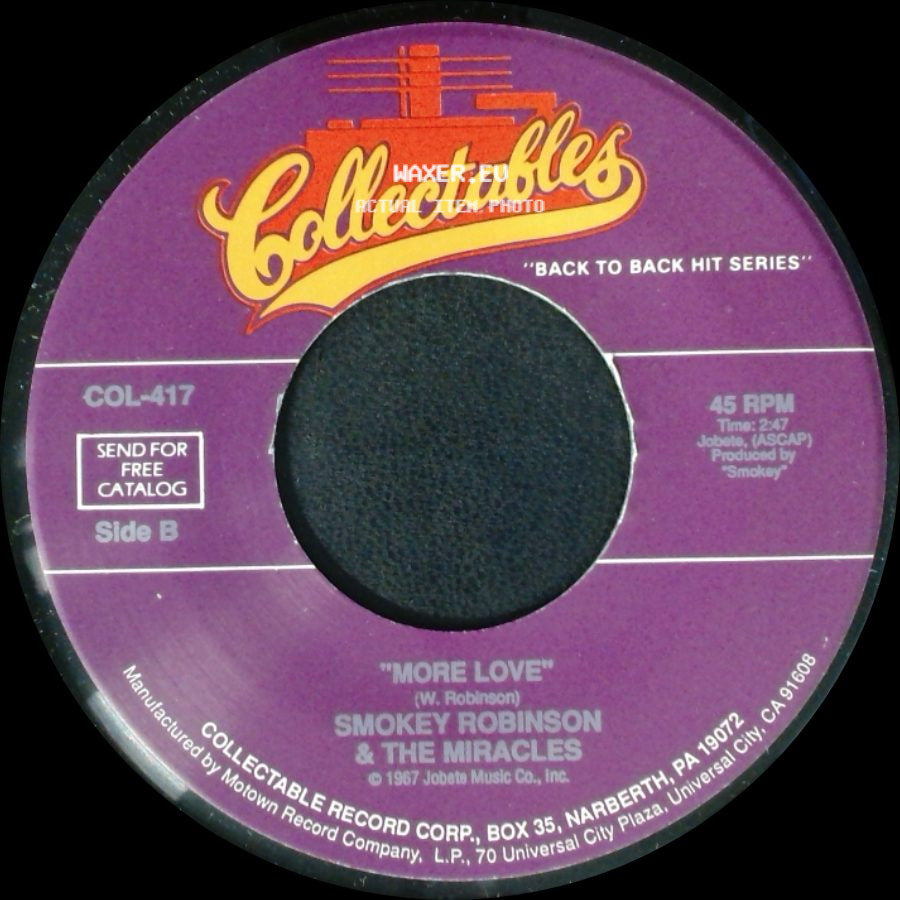 Smokey Robinson & The Miracles - (Come 'round Here) I'm The One You Need / More Love side B