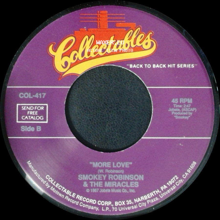 Smokey Robinson & The Miracles - (Come 'round Here) I'm The One You Need / More Love side B