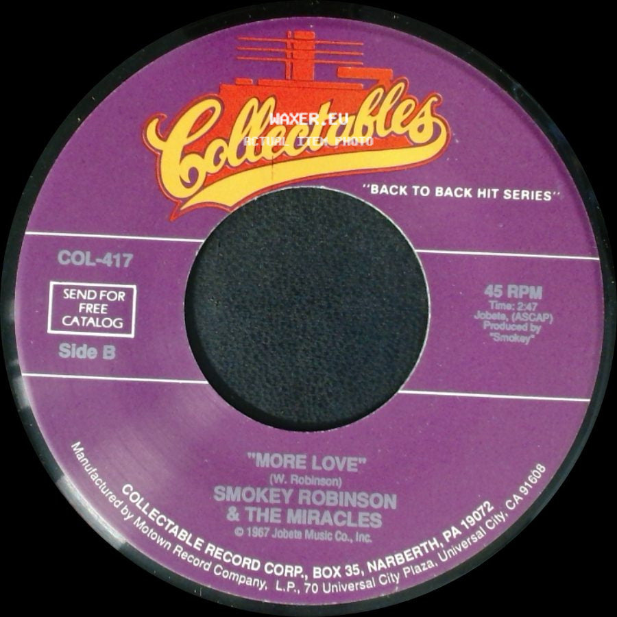 Smokey Robinson & The Miracles - (Come 'round Here) I'm The One You Need / More Love side B