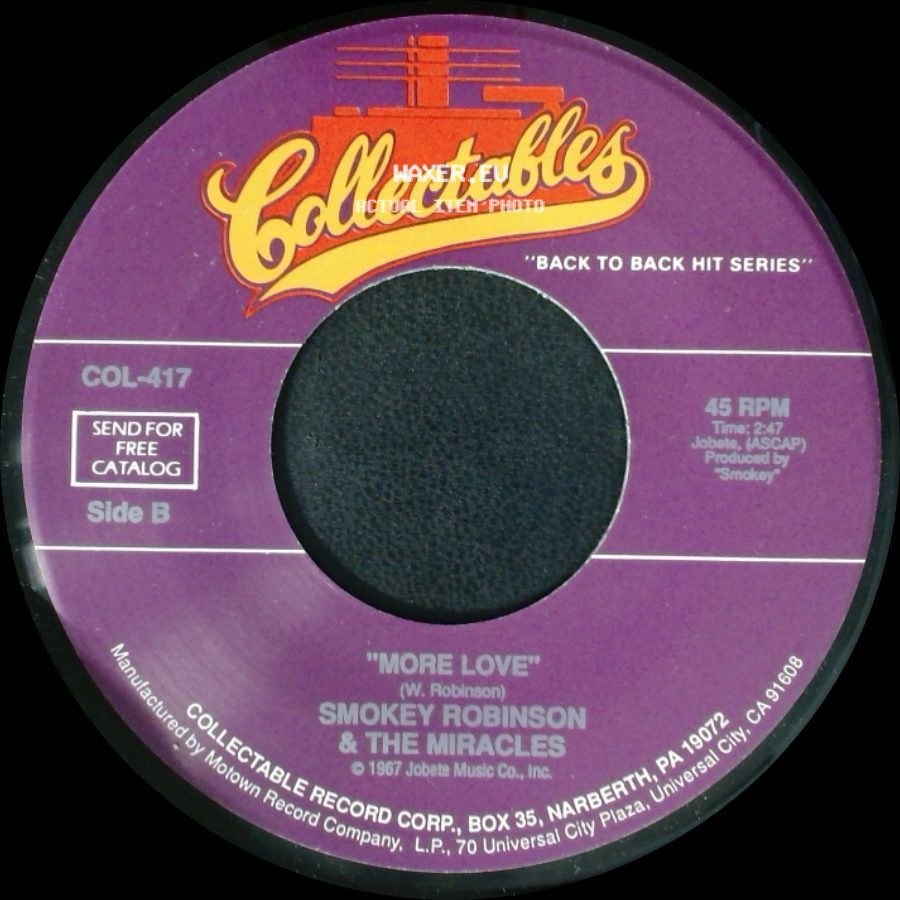 Smokey Robinson & The Miracles - (Come 'round Here) I'm The One You Need / More Love side B