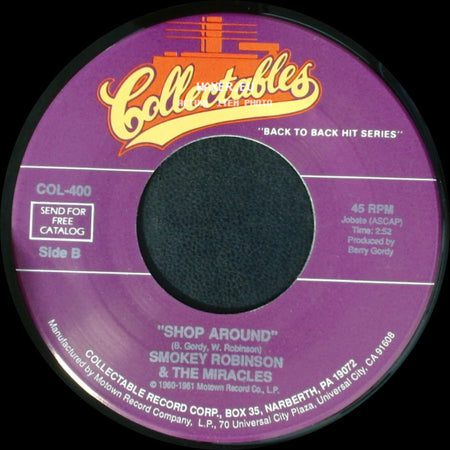 Smokey Robinson & The Miracles - Way Over There / Shop Around side B