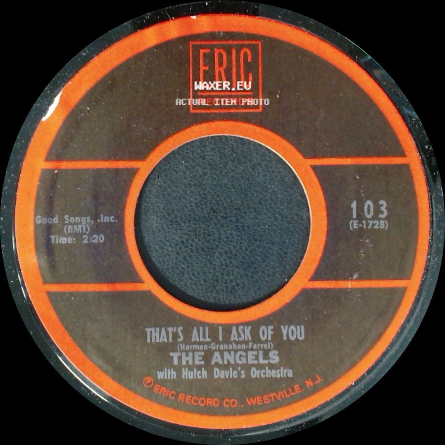 The Angels With Hutch Davio's Orchestra - Cry Baby Cry / That's All I Ask Of You side B