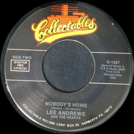 Lee Andrews And The Hearts - Try The Impossible / Nobody's Home side B