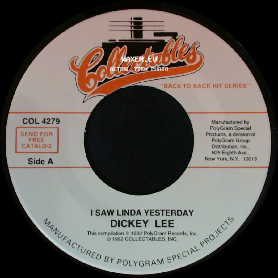 Dickey Lee / The Angels - I Saw Linda Yesterday / Thank You And Goodnight side A
