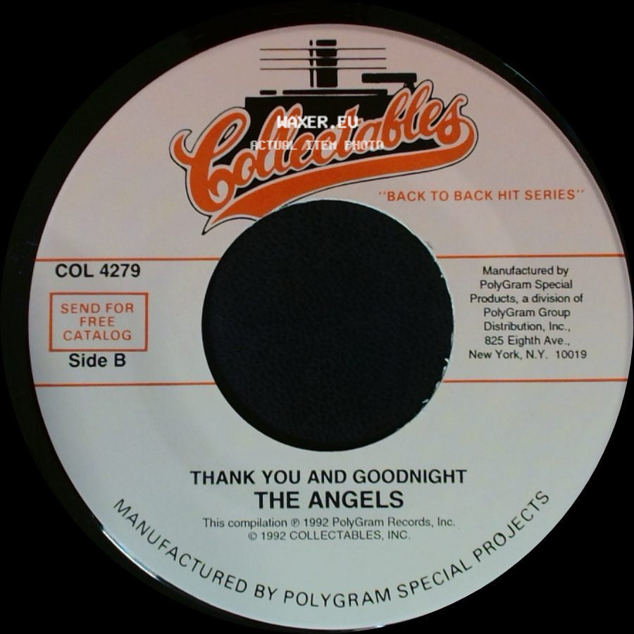 Dickey Lee / The Angels - I Saw Linda Yesterday / Thank You And Goodnight side B