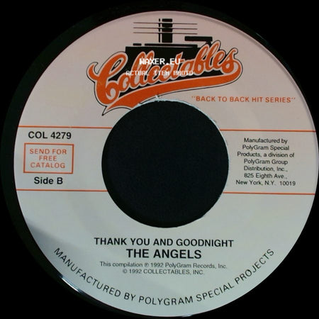 Dickey Lee / The Angels - I Saw Linda Yesterday / Thank You And Goodnight side B
