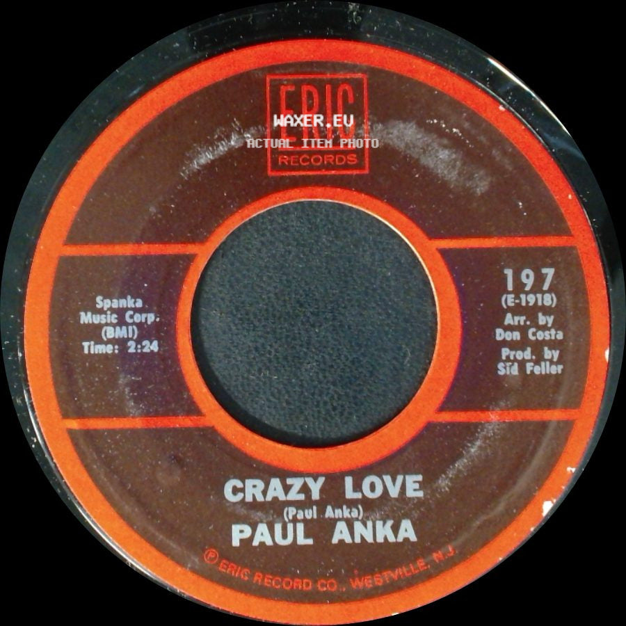 Paul Anka - It's Time To Cry / Crazy Love side B