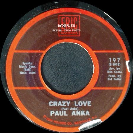 Paul Anka - It's Time To Cry / Crazy Love side B