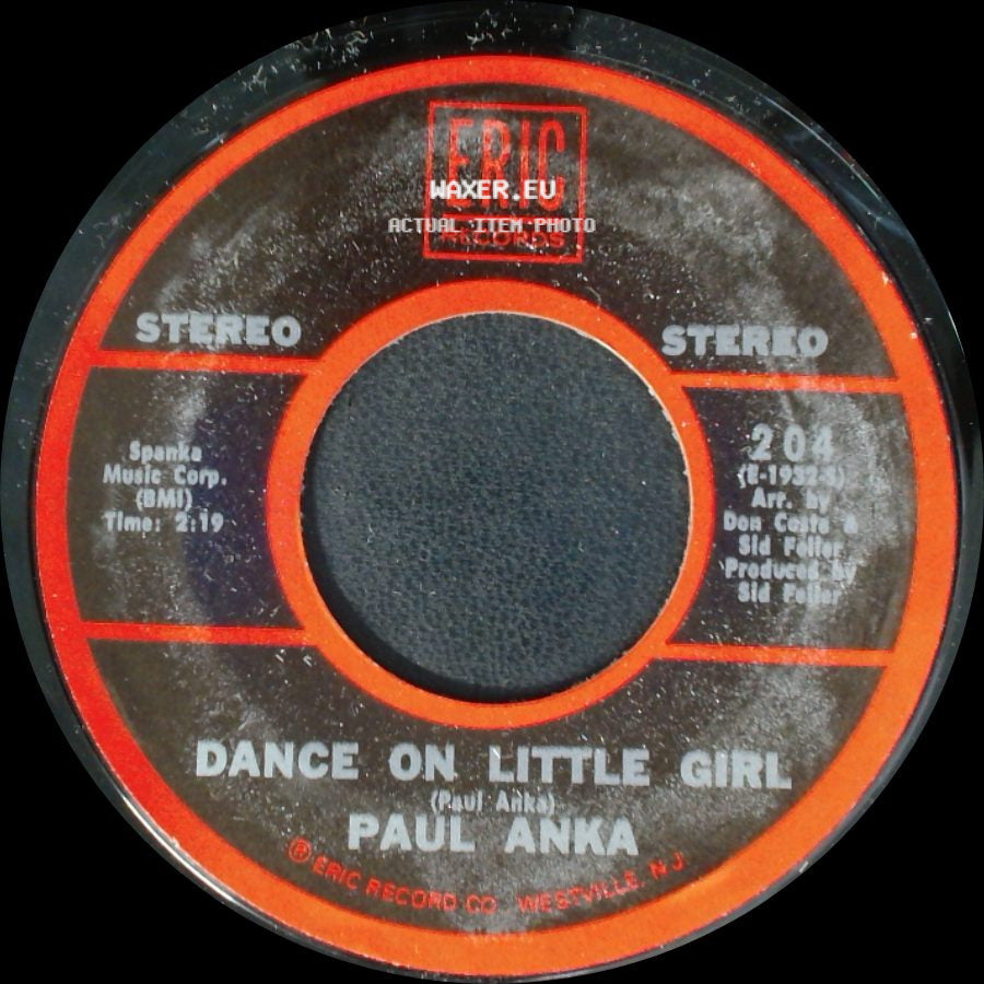 Paul Anka - Tonight, My Love, Tonight / Dance On Little Girl side B