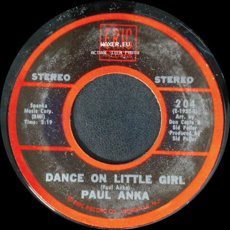 Paul Anka - Tonight, My Love, Tonight / Dance On Little Girl side B
