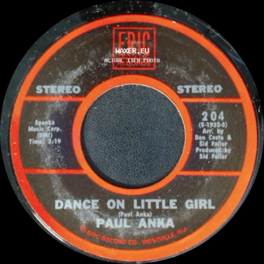 Paul Anka - Dance On Little Girl / Tonight, My Love, Tonight side A