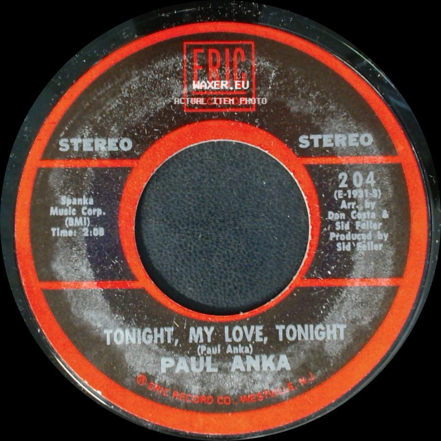 Paul Anka - Dance On Little Girl / Tonight, My Love, Tonight side B