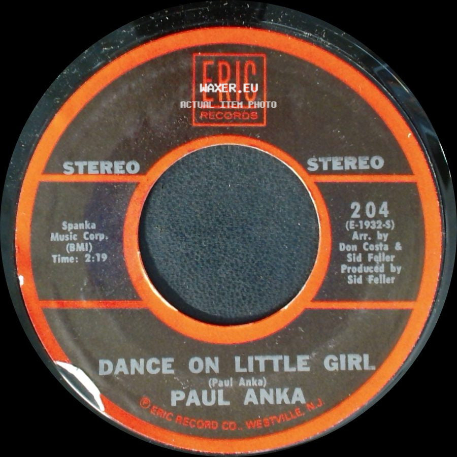 Paul Anka - Tonight, My Love, Tonight / Dance On Little Girl side B