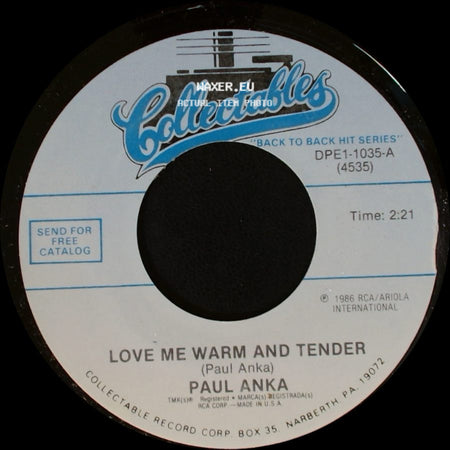 Paul Anka - Love Me Warm And Tender / Goodnight My Love (Pleasant Dreams) side A