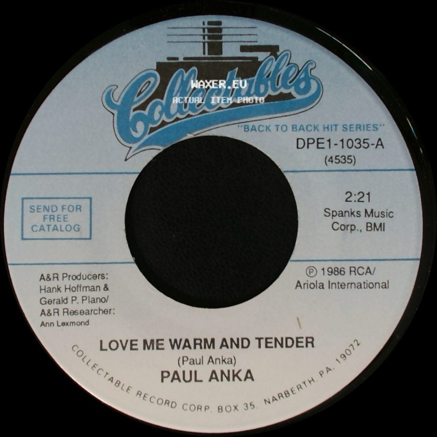 Paul Anka - Love Me Warm And Tender / Goodnight My Love (Pleasant Dreams) side A