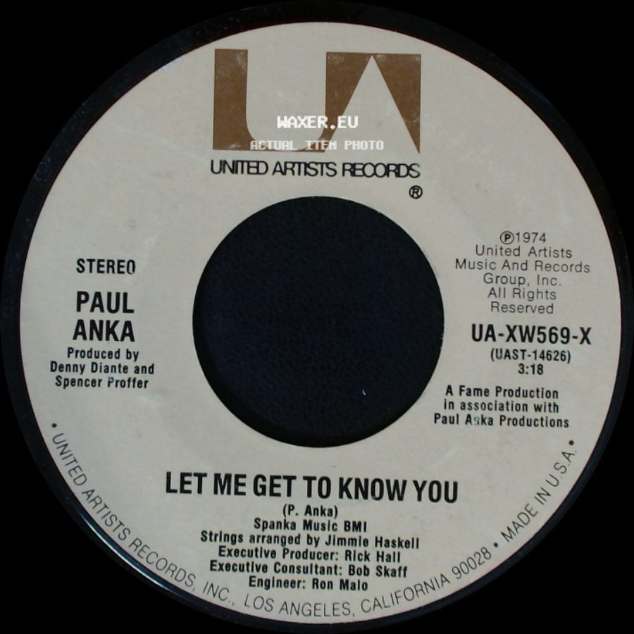 Paul Anka / Paul Anka With Odia Coates - Let Me Get To Know You / One Man Woman / One Woman Man side A