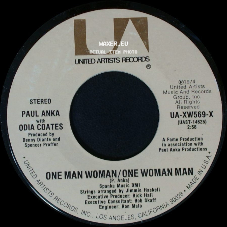 Paul Anka / Paul Anka With Odia Coates - Let Me Get To Know You / One Man Woman / One Woman Man side B