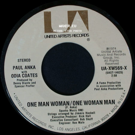 Paul Anka / Paul Anka With Odia Coates - Let Me Get To Know You / One Man Woman / One Woman Man side B