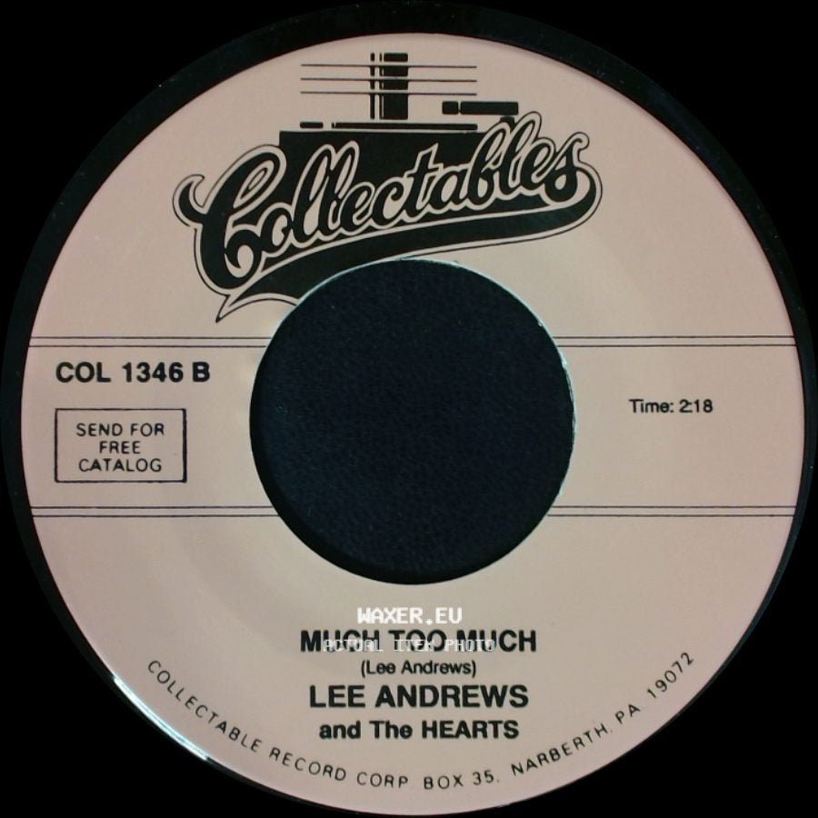 Lee Andrews And The Hearts - The White Cliffs Of Dover / Much Too Much side B