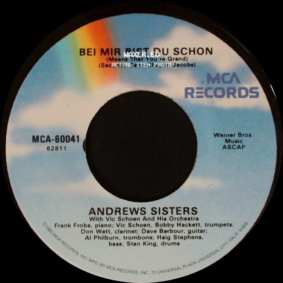 Andrews Sisters - (I'll Be With You) In Apple Blossom Time / Bei Mir Bist Du Schon (Means That You're Grand) side B