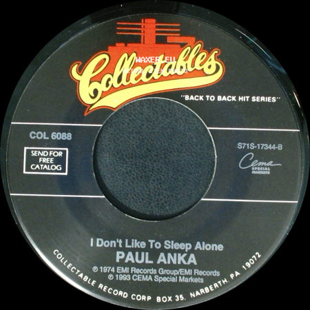Paul Anka - I Don't Like To Sleep Alone / One Man Woman, One Woman Man side A