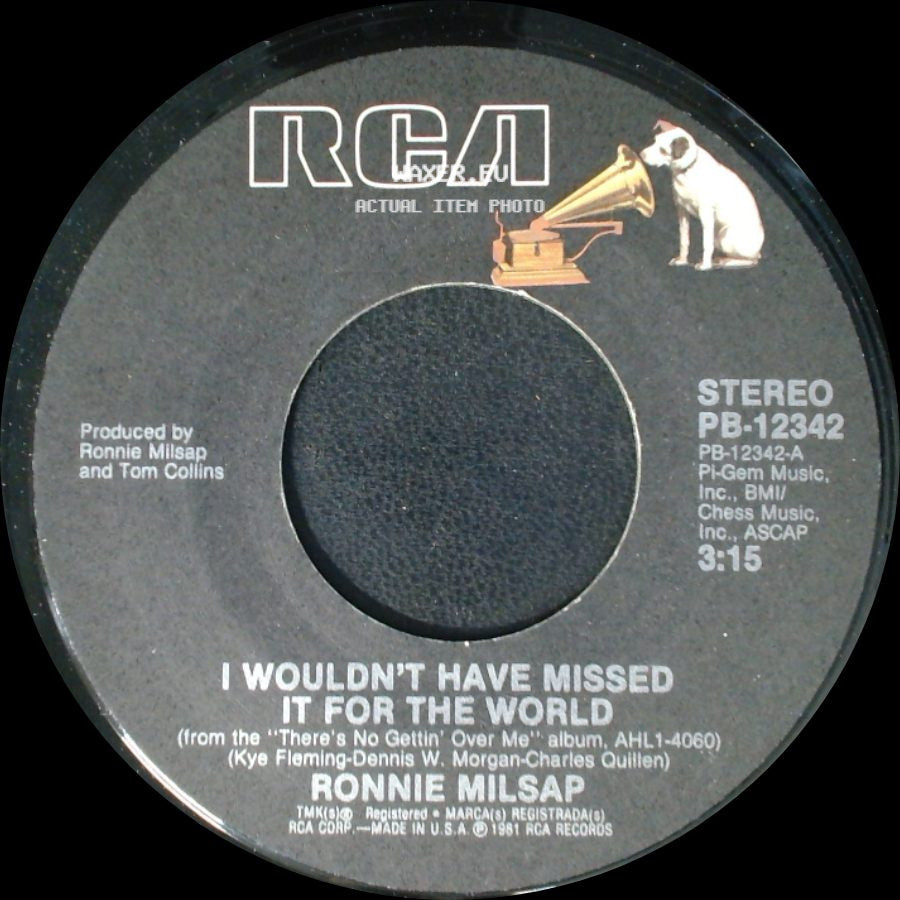 Ronnie Milsap - It Happens Every Time (I Think Of You) / I Wouldn't Have Missed It For The World side B