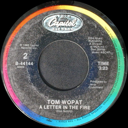 Tom Wopat - Hey Little Sister / A Letter In The Fire side B