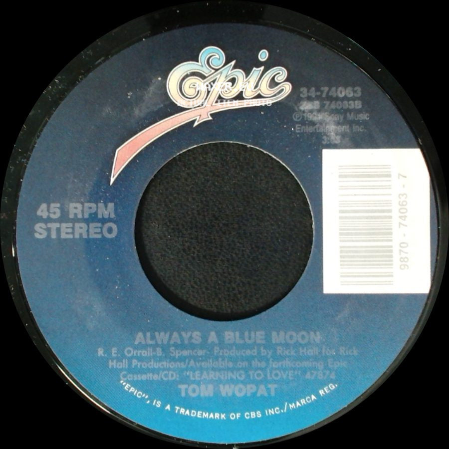 Tom Wopat - Back To The Well / Always A Blue Moon side B