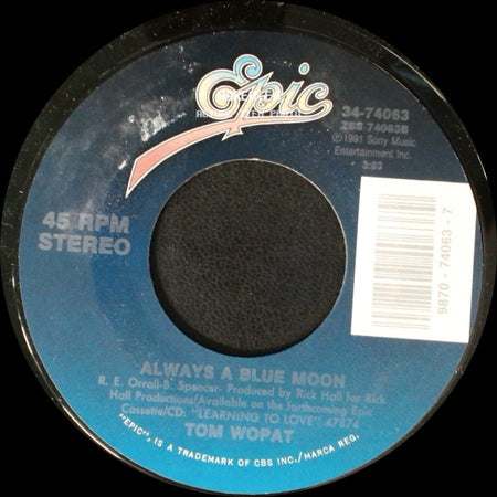 Tom Wopat - Back To The Well / Always A Blue Moon side B