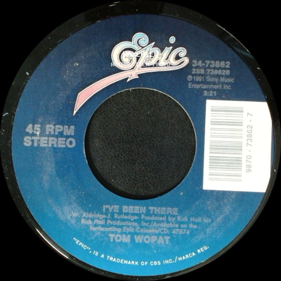Tom Wopat - Too Many Honky Tonks (On My Way Home) / I've Been There side B