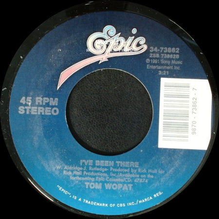 Tom Wopat - Too Many Honky Tonks (On My Way Home) / I've Been There side B