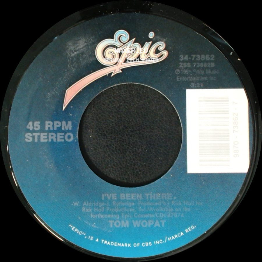 Tom Wopat - Too Many Honky Tonks (On My Way Home) / I've Been There side B