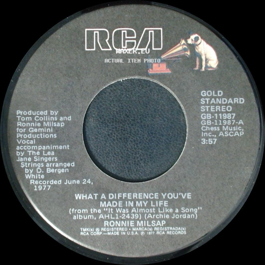 Ronnie Milsap - Let's Take The Long Way Around The World / What A Difference You've Made In My Life side B