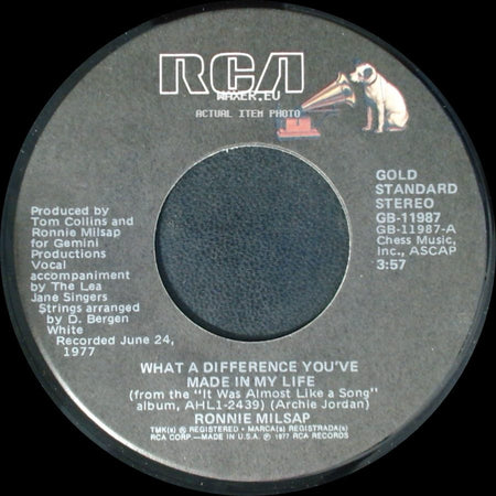 Ronnie Milsap - Let's Take The Long Way Around The World / What A Difference You've Made In My Life side B