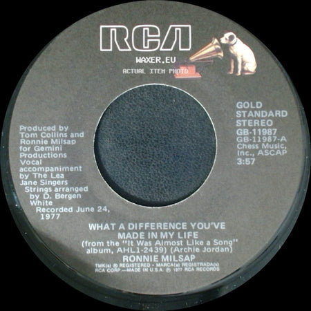 Ronnie Milsap - Let's Take The Long Way Around The World / What A Difference You've Made In My Life side B