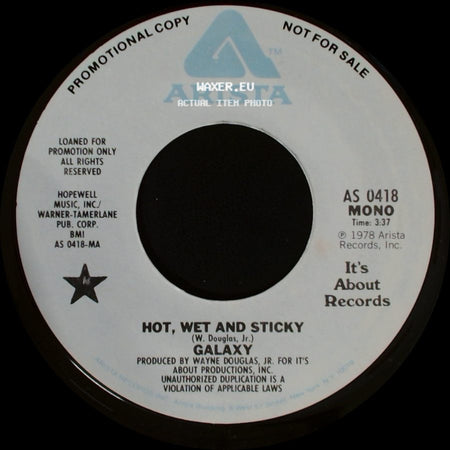 Galaxy - Hot, Wet And Sticky / Hot, Wet And Sticky side B