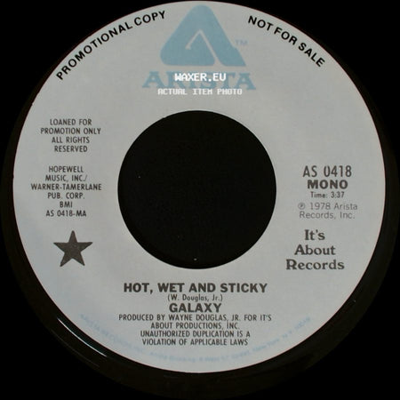Galaxy - Hot, Wet And Sticky / Hot, Wet And Sticky side B