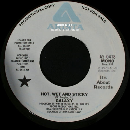 Galaxy - Hot, Wet And Sticky / Hot, Wet And Sticky side B