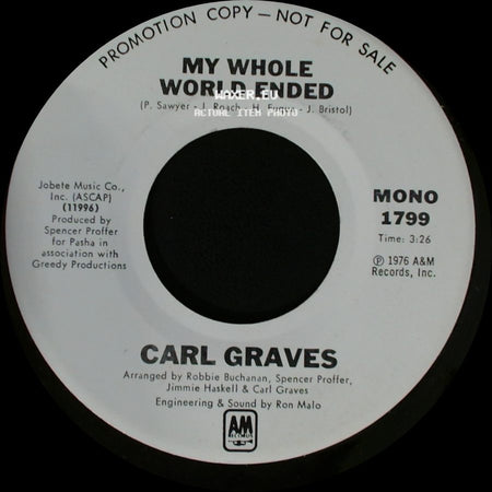 Carl Graves - My Whole World Ended / My Whole World Ended side A