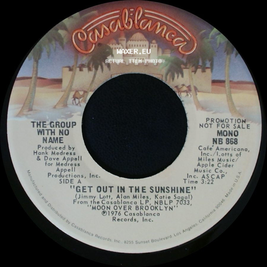 The Group With No Name - Get Out In The Sunshine / Get Out In The Sunshine side B