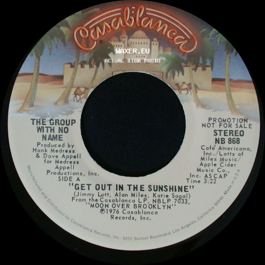 The Group With No Name - Get Out In The Sunshine / Get Out In The Sunshine side B
