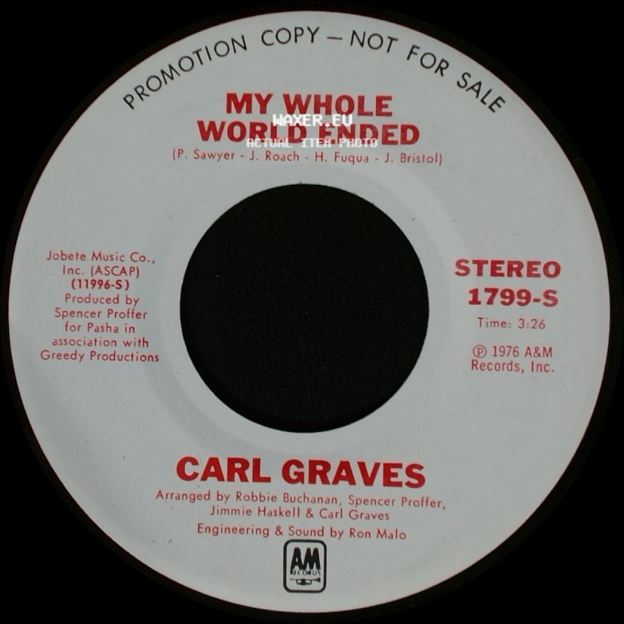 Carl Graves - My Whole World Ended / My Whole World Ended side B