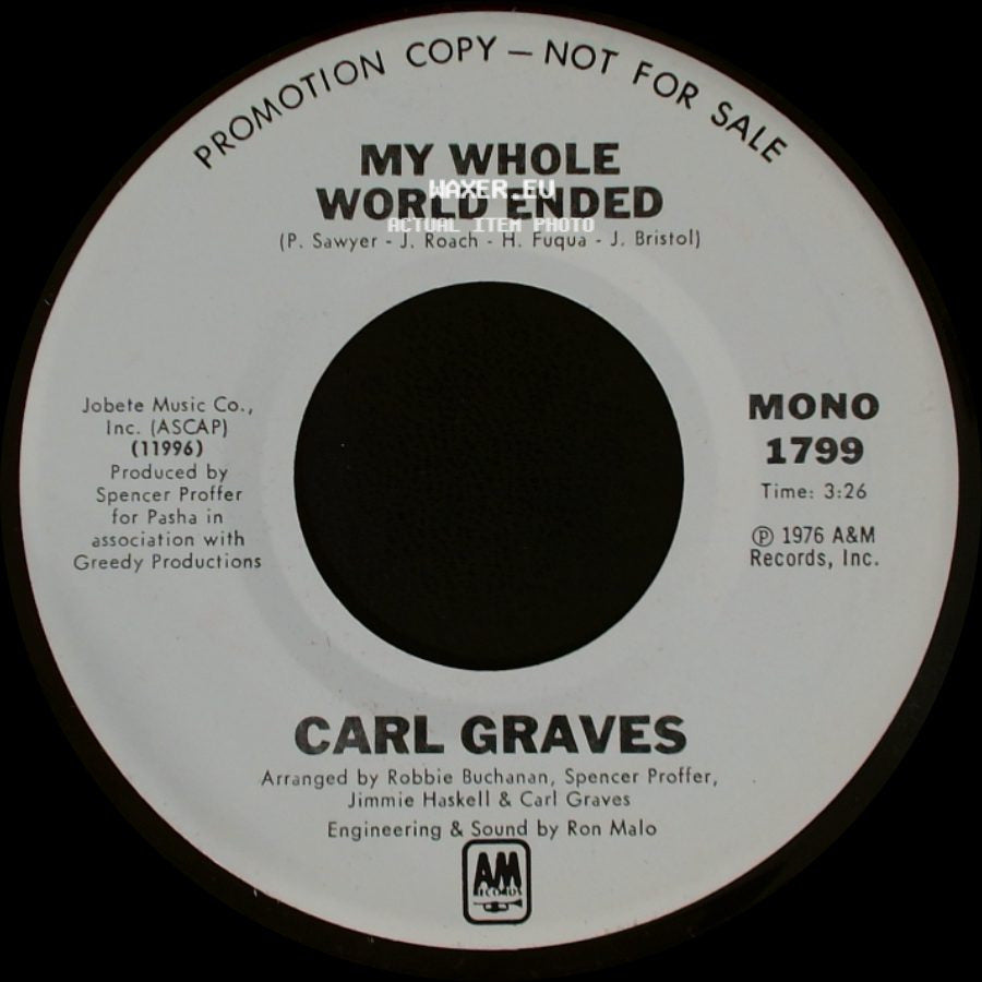 Carl Graves - My Whole World Ended / My Whole World Ended side B