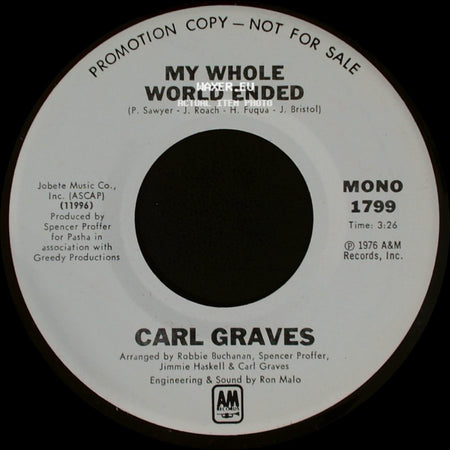 Carl Graves - My Whole World Ended / My Whole World Ended side B