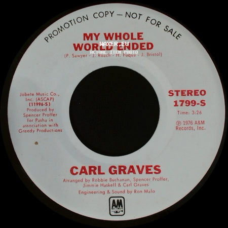 Carl Graves - My Whole World Ended / My Whole World Ended side A