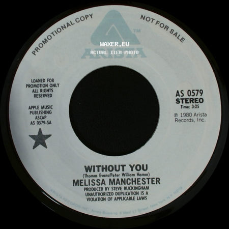 Melissa Manchester - Without You / Without You side B
