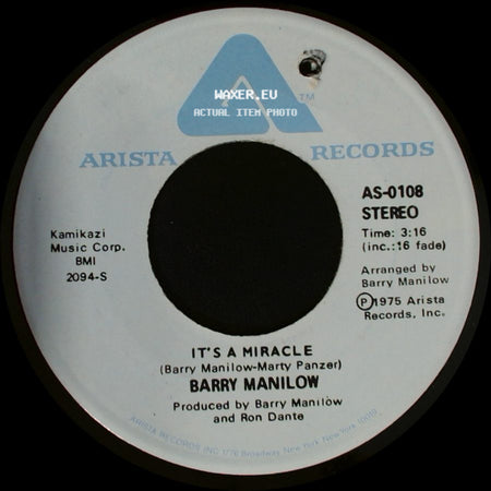 Barry Manilow - One Of These Days / It's A Miracle side B